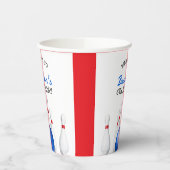 Leuke rode en blauwe Bowling Kids Verjaardag Papieren Bekers (Links)