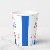 Leuke rode en blauwe Bowling Kids Verjaardag Papieren Bekers (Rechts)