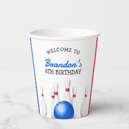 Leuke rode en blauwe Bowling Kids Verjaardag Papieren Bekers