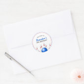 Leuke rode en blauwe Bowling Kids Verjaardag Ronde Sticker (Envelop)