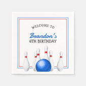 Leuke rode en blauwe Bowling Kids Verjaardag Servet (Voorkant)