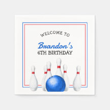 Leuke rode en blauwe Bowling Kids Verjaardag