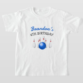 Leuke rode en blauwe Bowling Kids Verjaardag T-shirt