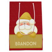 Leuke rode en gouden kerstthema medium cadeauzakje (Achterkant)