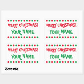 Leuke rode en groene bollen Merry Christmas cadeau Rechthoekige Sticker (Vel)
