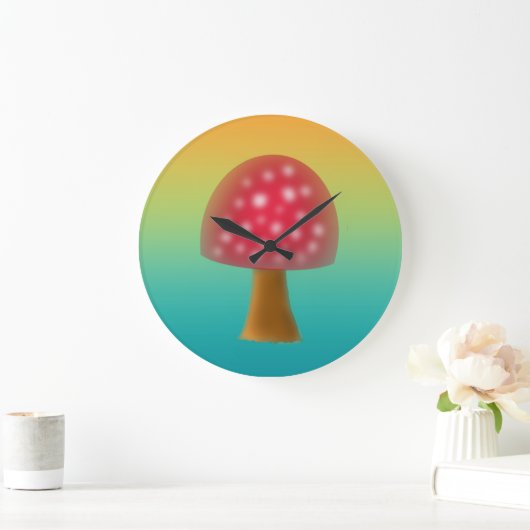 Leuke rode en witte paddenstoel kunst grote klok (Huis)