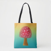 Leuke rode en witte paddenstoel kunst tote bag (Voorkant)