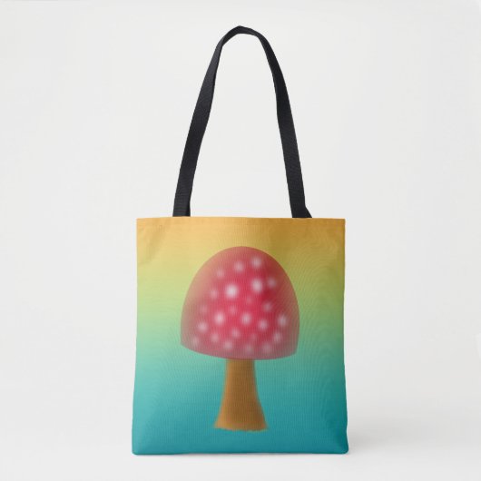 Leuke rode en witte paddenstoel kunst tote bag (Voorkant)