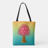 Leuke rode en witte paddenstoel kunst tote bag (Achterkant)