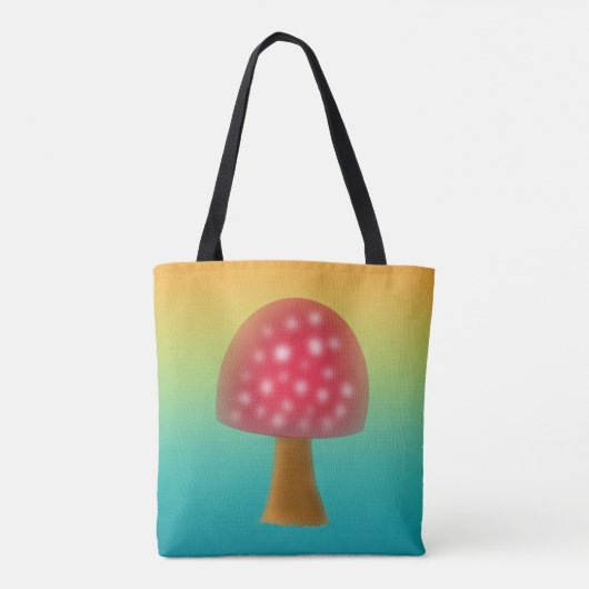 Leuke rode en witte paddenstoel kunst tote bag (Achterkant)