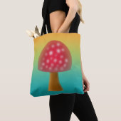 Leuke rode en witte paddenstoel kunst tote bag (Dichtbij)