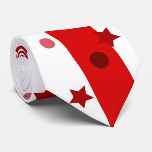 Leuke rode en witte streep en sterren stropdas (Opgerold)