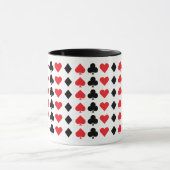 Leuke rode en zwarte speelkaarten pakken symbolen mok (Midden)