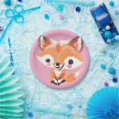 Leuke rode Fox Face safari Wild oerwoud Verjaardag Papieren Bordje (Feest)