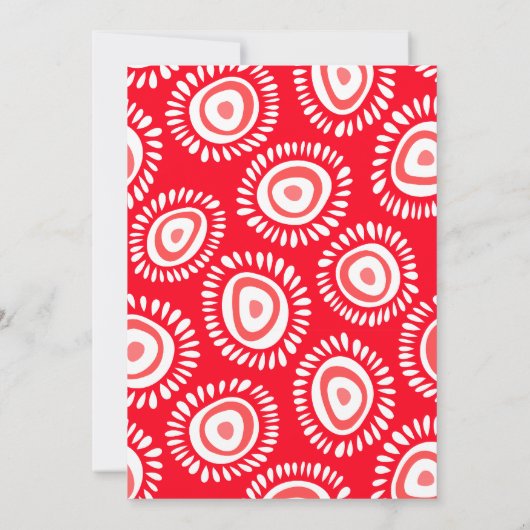 Leuke rode funky bloemen huwelijksuitnodiging kaart (Achterkant)