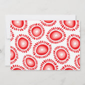 Leuke rode funky bloemen huwelijksuitnodiging kaart (Achterkant)