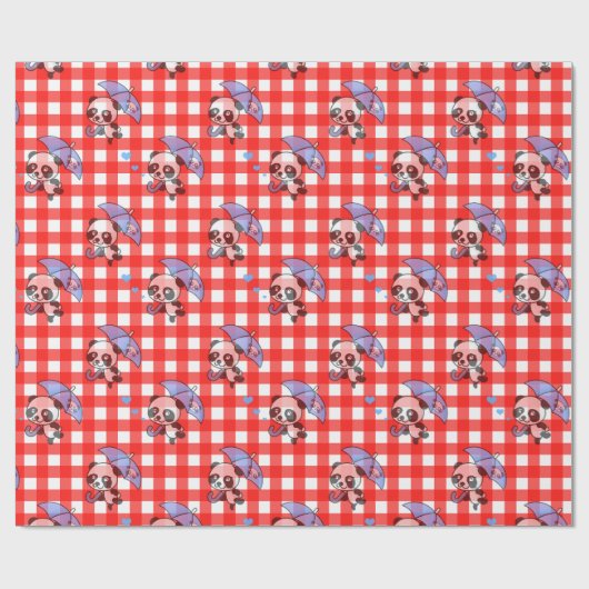 Leuke rode Gingham Check Cadeaupapier (Vlak)