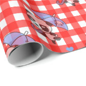 Leuke rode Gingham Check Cadeaupapier (Rol Hoek)