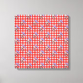 Leuke rode Gingham Check Canvas Afdruk (Voorkant)