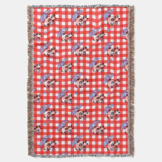 Leuke rode Gingham Check Deken (Voorkant Verticaal)