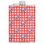 Leuke rode Gingham Check Heupfles (Voorkant)