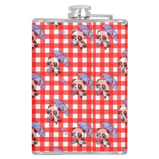 Leuke rode Gingham Check Heupfles (Achterkant)