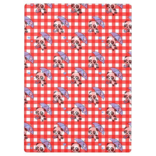 Leuke rode Gingham Check Klembord (Achterkant)