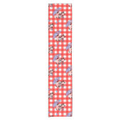 Leuke rode Gingham Check Korte Tafelloper (Voorkant)