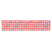 Leuke rode Gingham Check Korte Tafelloper (Horizontaal)