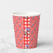 Leuke rode Gingham Check Papieren Bekers (Links)