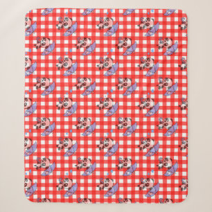 Leuke rode Gingham Check Sherpa Deken