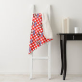 Leuke rode Gingham Check Sherpa Deken (In situ)