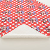 Leuke rode Gingham Check Sherpa Deken (3/4)