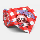 Leuke rode Gingham Check Stropdas (Opgerold)