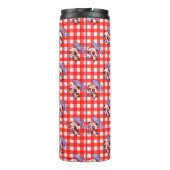Leuke rode Gingham Check Thermosbeker (Achterkant)