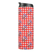 Leuke rode Gingham Check Thermosbeker (Geroteerd rechts)