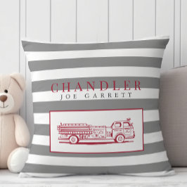 Leuke Rode Grijs Brandweerwagen Brandweerman kweke Kussen