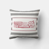 Leuke Rode Grijs Brandweerwagen Brandweerman kweke Kussen (Achterkant)