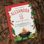 Leuke rode groene achtertuin grill steak veggie pi kaart