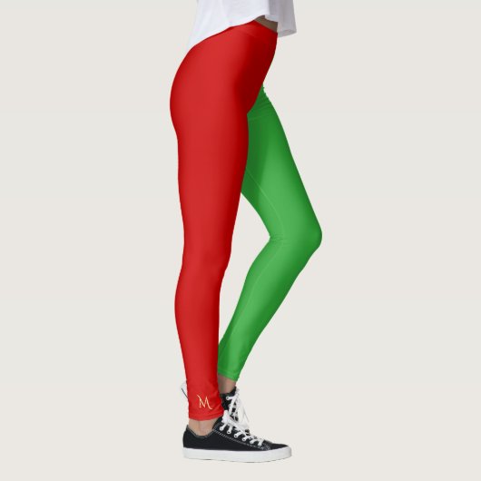 Leuke rode groene elf elfen kostuum kerstvakantie leggings (Rechts)