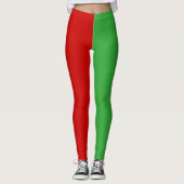 Leuke rode groene elf elfen kostuum kerstvakantie leggings (Voorkant)