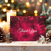 Leuke rode groene monogram marmeren kunst bedankkaart