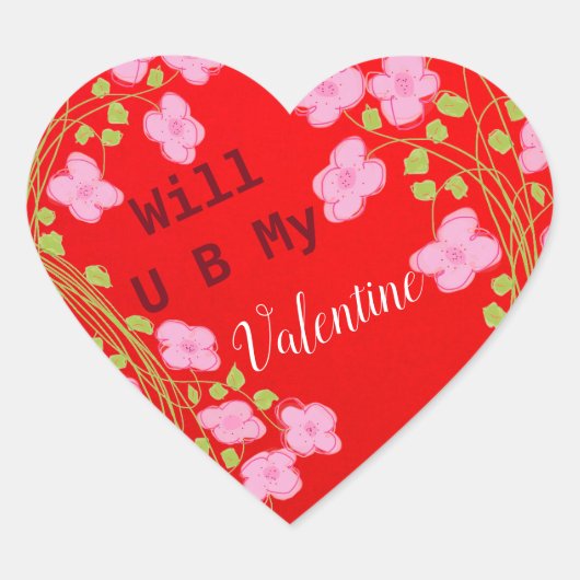 Leuke Rode Hart Valentijn Stickers (Voorkant)