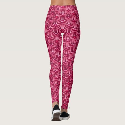 Leuke rode harten en bogen leggings (Achterkant)