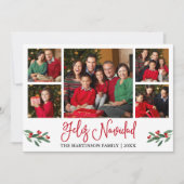 Leuke rode kalligrafie 5 Foto Feliz Navidad Feestdagenkaart (Voorkant)