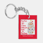 Leuke Rode Kawaii Cacao Vrolijke Kerstmis Custom F Sleutelhanger (Voorkant Links)