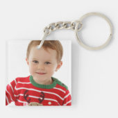 Leuke Rode Kawaii Cacao Vrolijke Kerstmis Custom F Sleutelhanger (Achterkant)