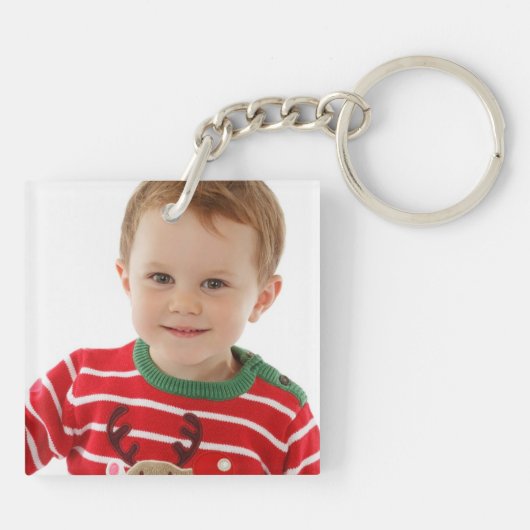 Leuke Rode Kawaii Cacao Vrolijke Kerstmis Custom F Sleutelhanger (Achterkant)