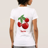 Leuke rode kersen ontwerp gepersonaliseerd t-shirt (Achterkant)