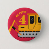 Leuke rode kinderconstructie verjaardag ronde button 5,7 cm (Voorkant)